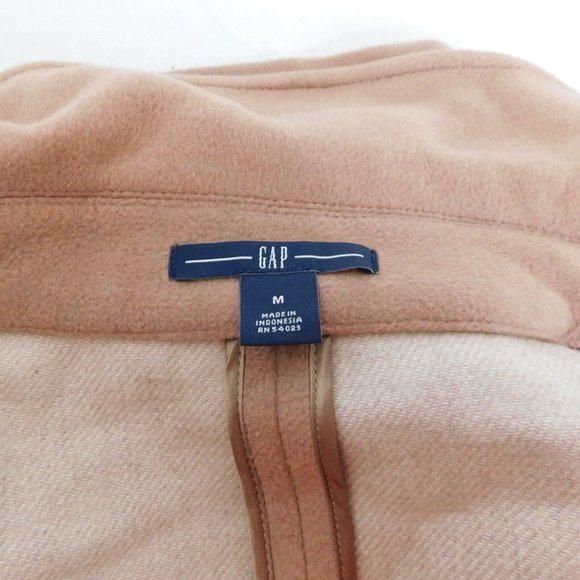 Gap Women Light Brown Pea Coat Button Double Breasted Size M Wool Blend FLAW - Picture 11 of 11